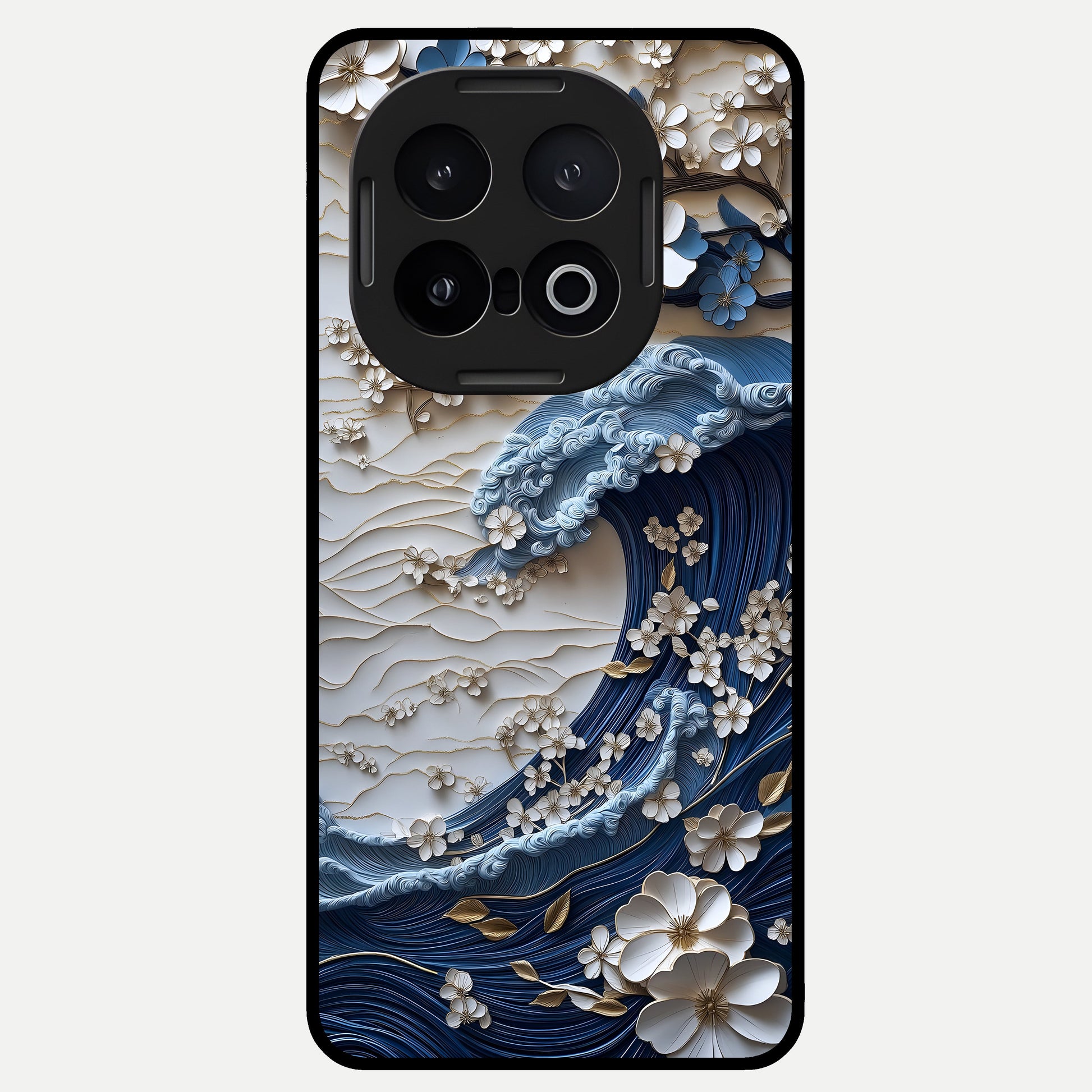  Blossom Wave Art Glass Case for iQOO 13 back cover – full design glossy printed glass finish