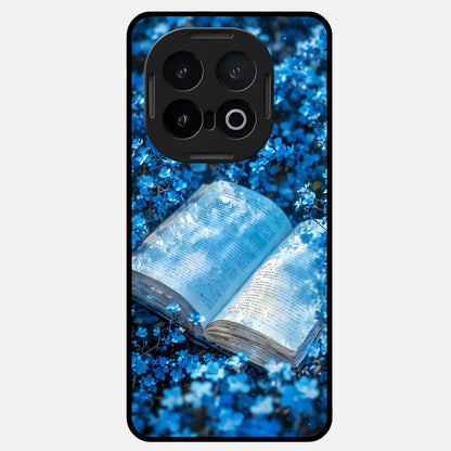  Blue Bloom Tales Glass Case for iQOO 13 back cover – full design glossy printed glass finish