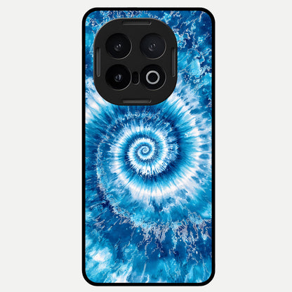  Blue Galaxy Wave Glass Case for iQOO 13 back cover – full design glossy printed glass finish