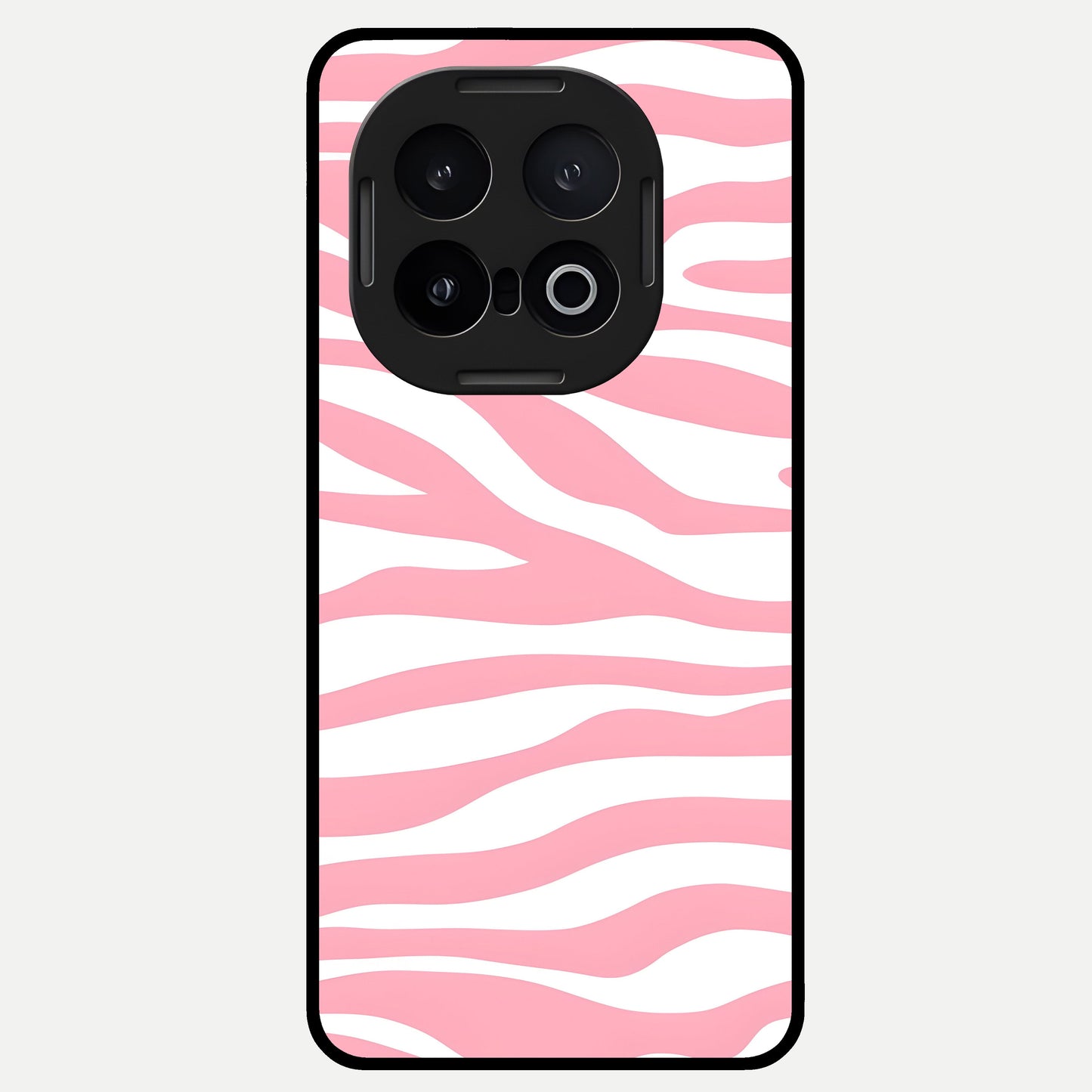  Blush Zebra Flow Glass Case for iQOO 13 back cover – full design glossy printed glass finish