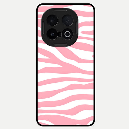  Blush Zebra Flow Glass Case for iQOO 13 back cover – full design glossy printed glass finish