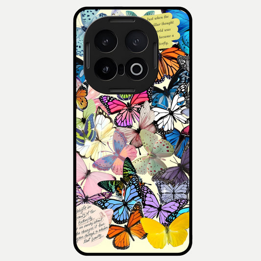  Butterflies Petal Dream Glass Case for iQOO 13 back cover – full design glossy printed glass finish