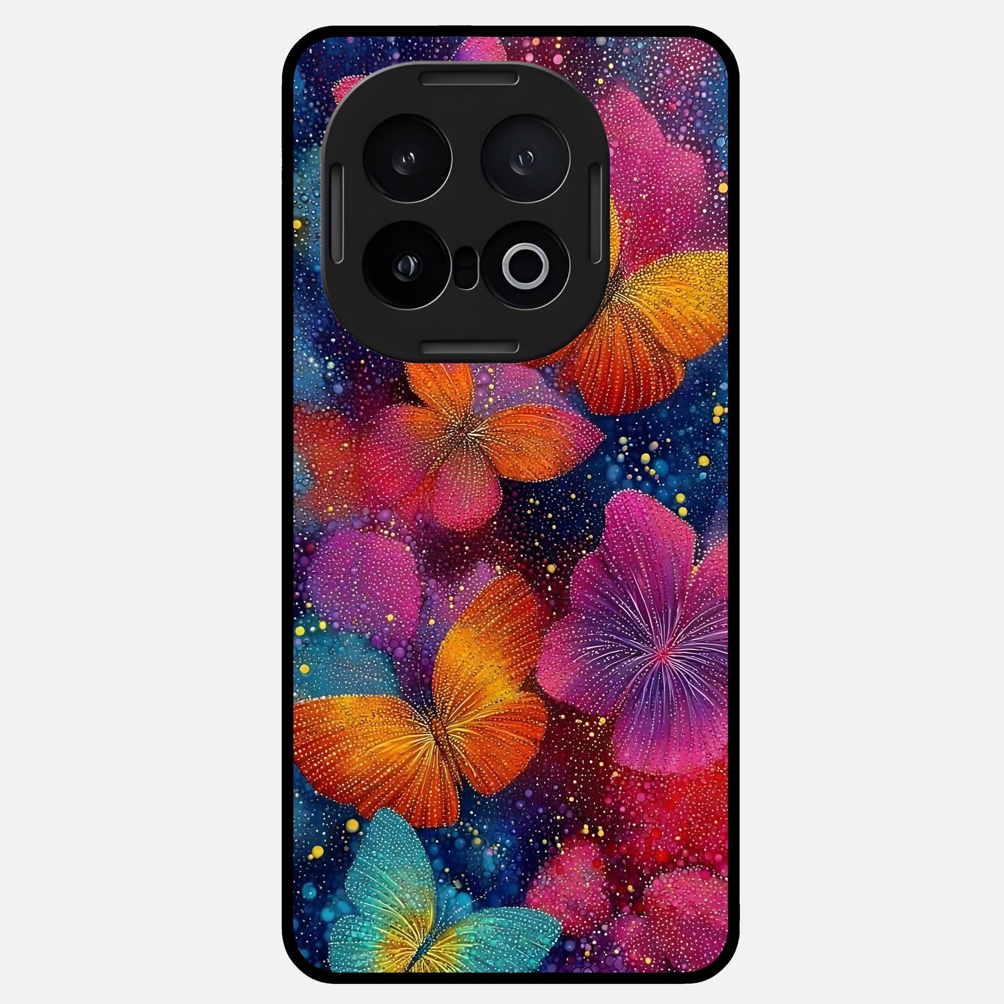  Butterfly Dream Mist Glass Case for iQOO 13 back cover – full design glossy printed glass finish