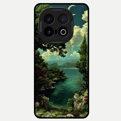  Celestial Lake Peace Glass Case for iQOO 13 back cover – full design glossy printed glass finish