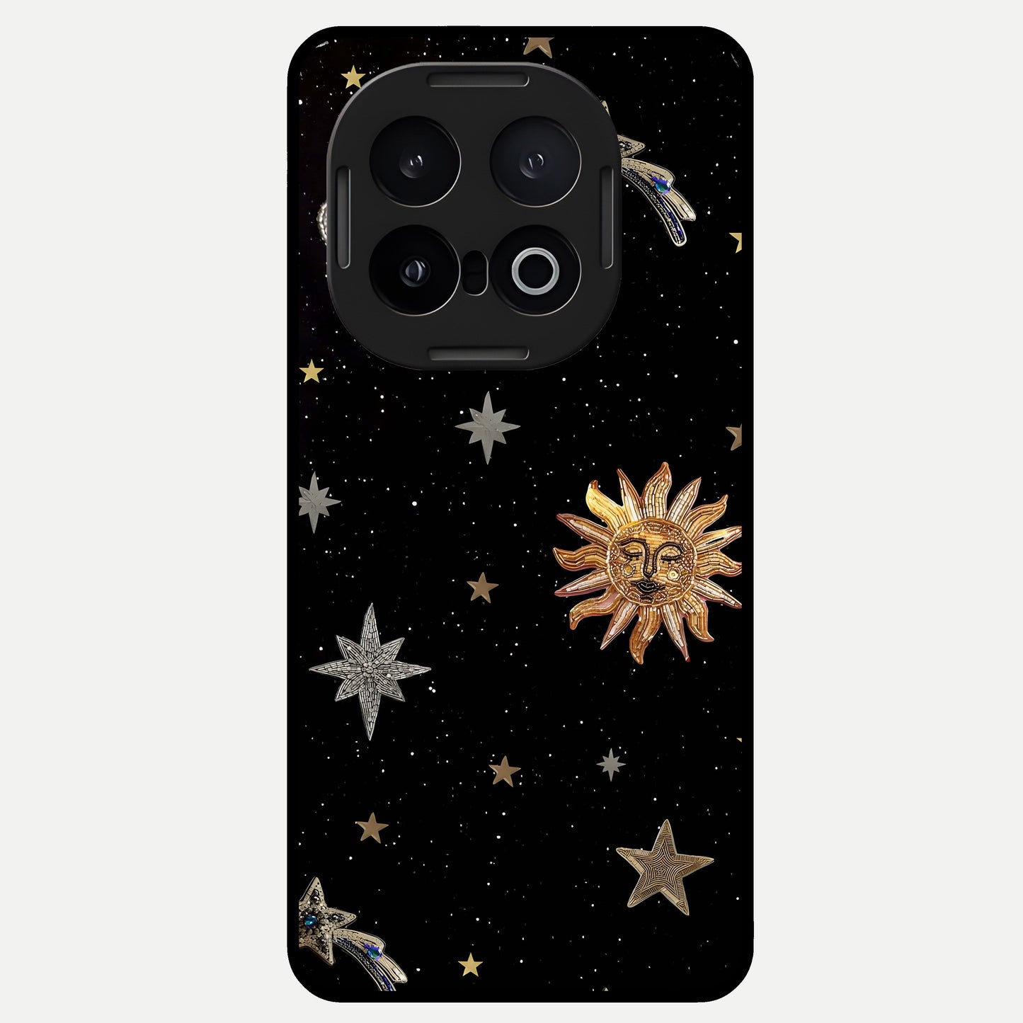  Celestial Moon With Stars Glass Case for iQOO 13 back cover – full design glossy printed glass finish