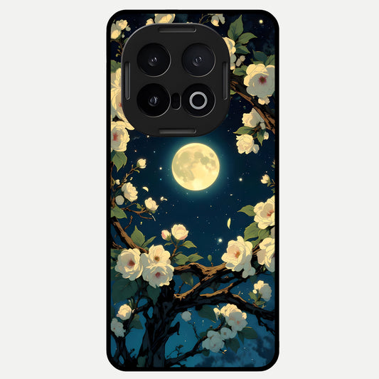  Celestial Moon And Flower Glass Case for iQOO 13 back cover – full design glossy printed glass finish