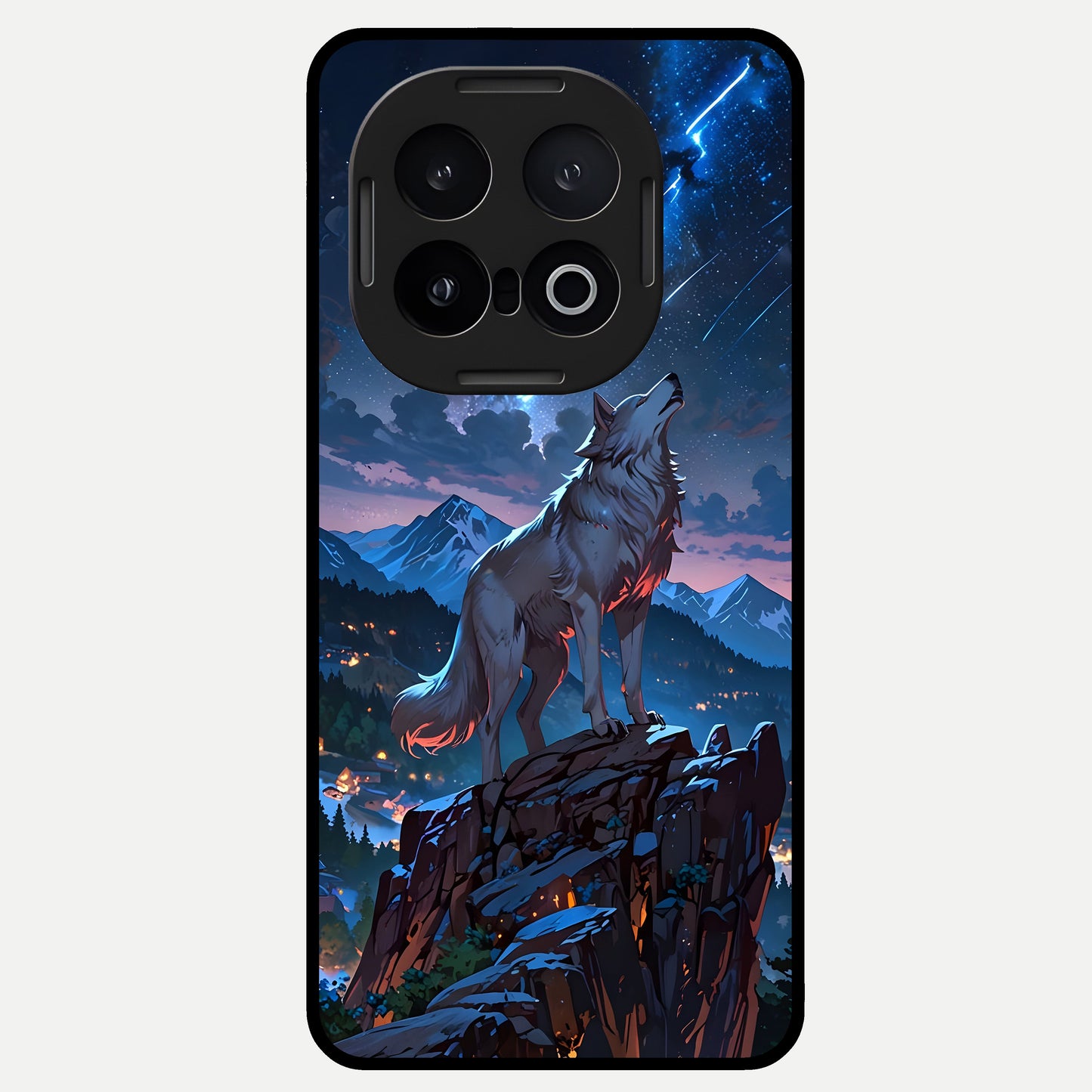  Celestial Wolf Howl Glass Case for iQOO 13 back cover – full design glossy printed glass finish