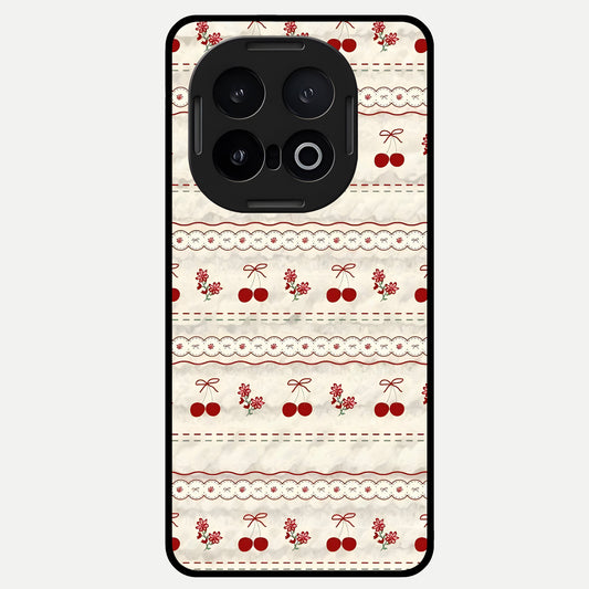  Cherry Bloom Charm Glass Case for iQOO 13 back cover – full design glossy printed glass finish