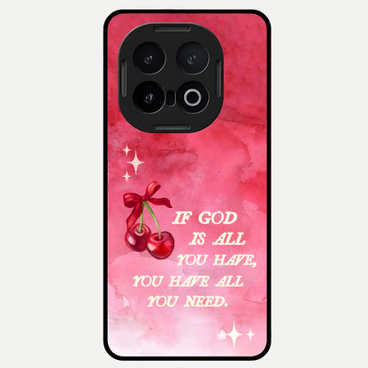  Cherry Quote Glass Case for iQOO 13 back cover – full design glossy printed glass finish