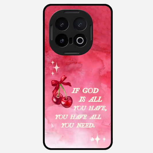  Cherry Quote Glass Case for iQOO 13 back cover – full design glossy printed glass finish