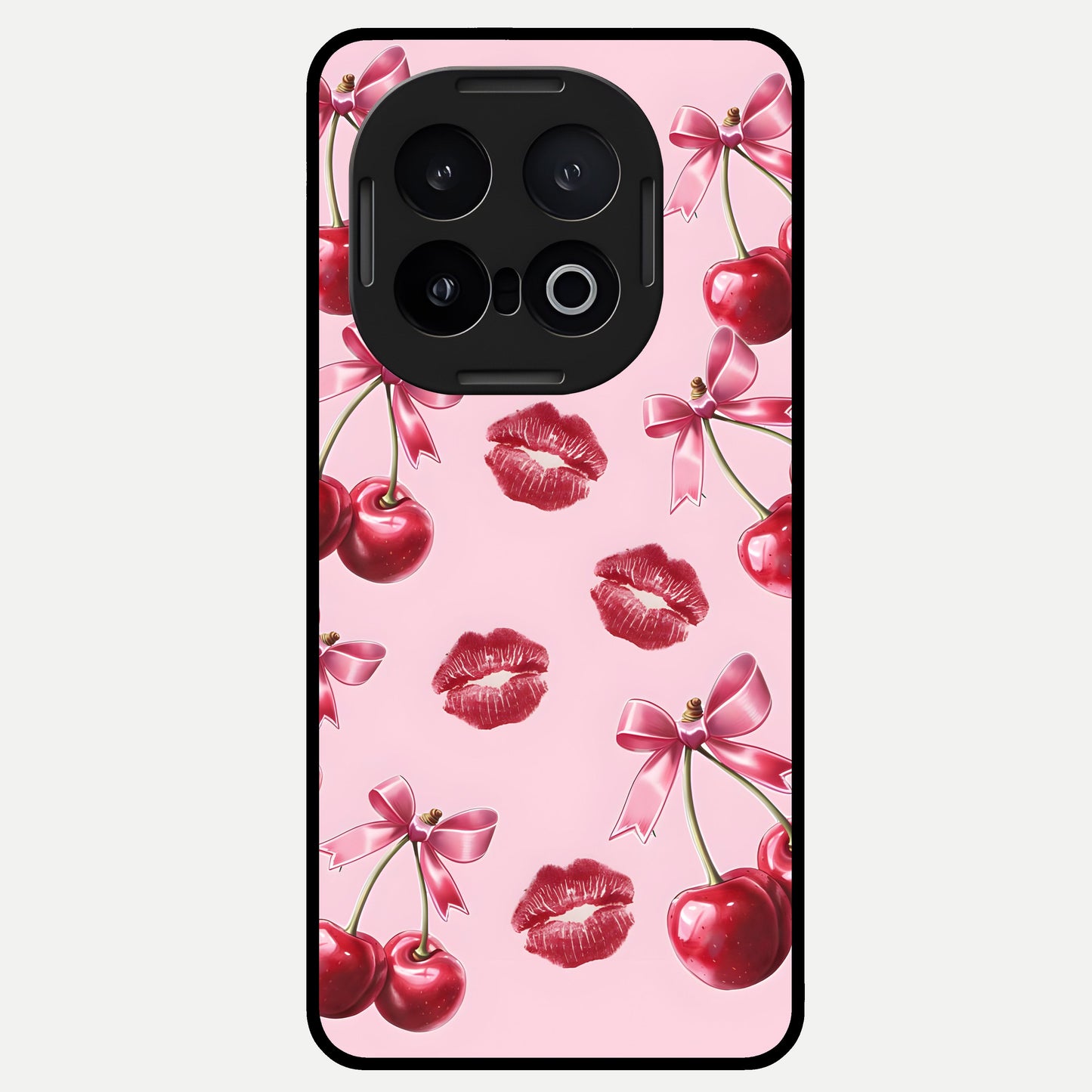  Cherry With Lips Glass Case for iQOO 13 back cover – full design glossy printed glass finish