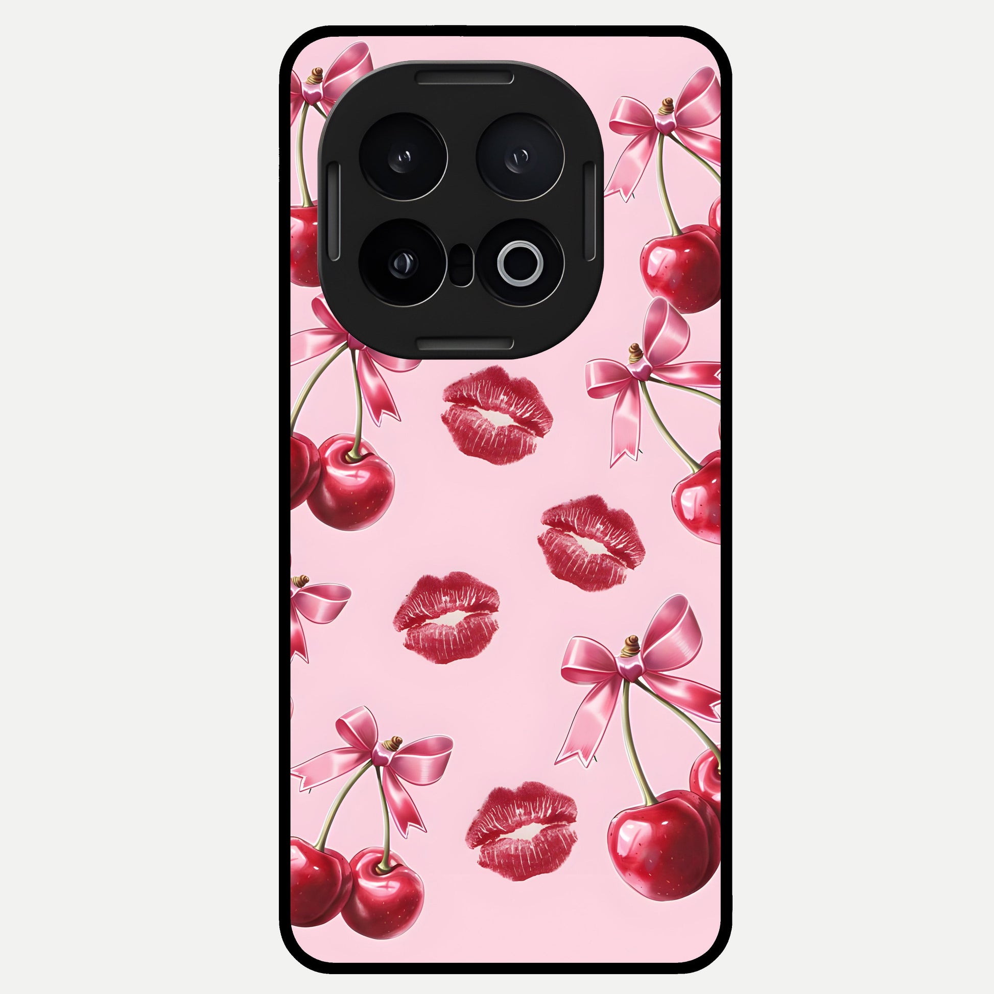  Cherry With Lips Glass Case for iQOO 13 back cover – full design glossy printed glass finish