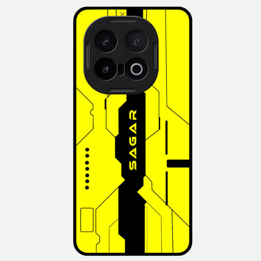  Circuit CYBERPUNK Custom Name Glass Case for iQOO 13 back cover – full design glossy printed glass finish