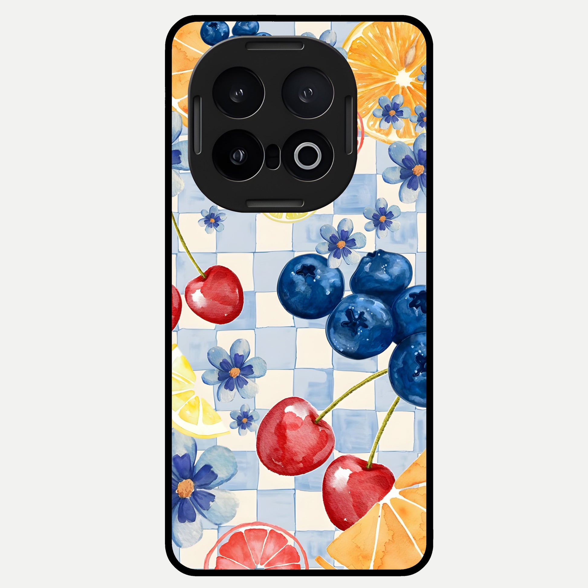  Citrus Bloom Joy Glass Case for iQOO 13 back cover – full design glossy printed glass finish