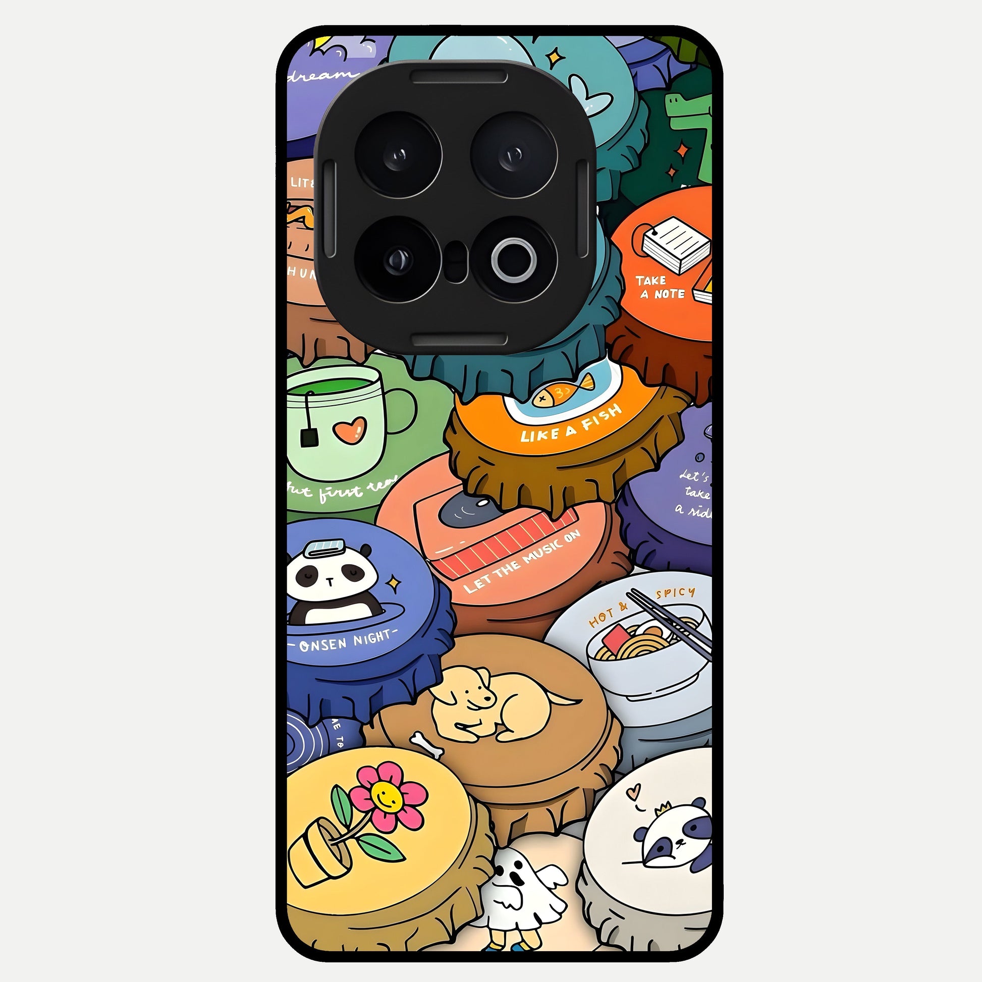  Coins Patterns Glass Case for iQOO 13 back cover – full design glossy printed glass finish