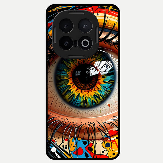  Colorful Eye Glass Case for iQOO 13 back cover – full design glossy printed glass finish