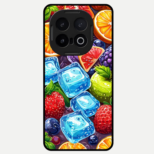  Colorful Fruits with Ice Glass Case for iQOO 13 back cover – full design glossy printed glass finish