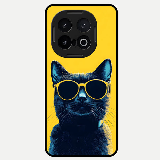  Cool Cat Vibes Glass Case for iQOO 13 back cover – full design glossy printed glass finish