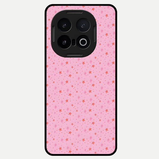  Cosmic Pink Sparkle Glass Case for iQOO 13 back cover – full design glossy printed glass finish