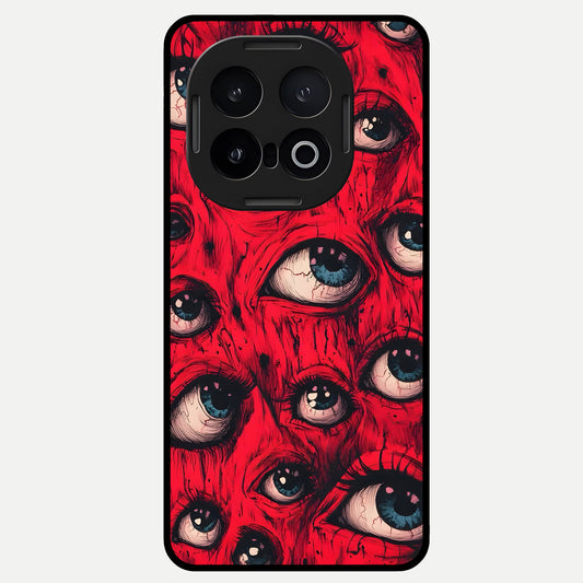  Crimson Watch Eyes Glass Case for iQOO 13 back cover – full design glossy printed glass finish