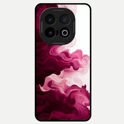  Crimson Wave Flow Glass Case for iQOO 13 back cover – full design glossy printed glass finish