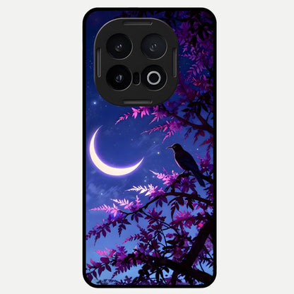  Crow And Moon Scenery Glass Case for iQOO 13 back cover – full design glossy printed glass finish