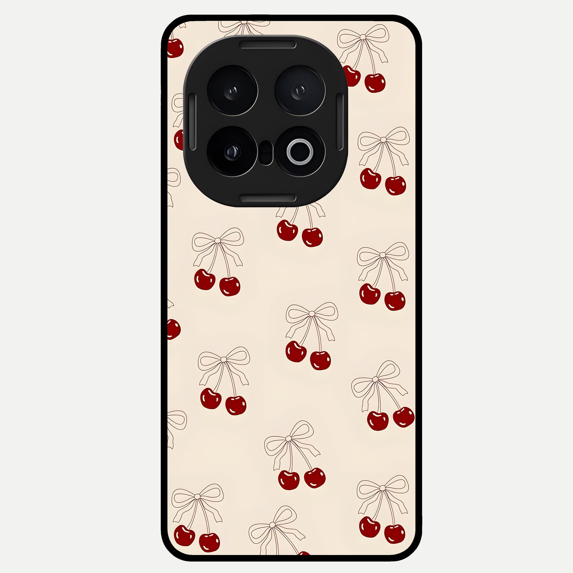  Cute Cherry Pattern Glass Case for iQOO 13 back cover – full design glossy printed glass finish