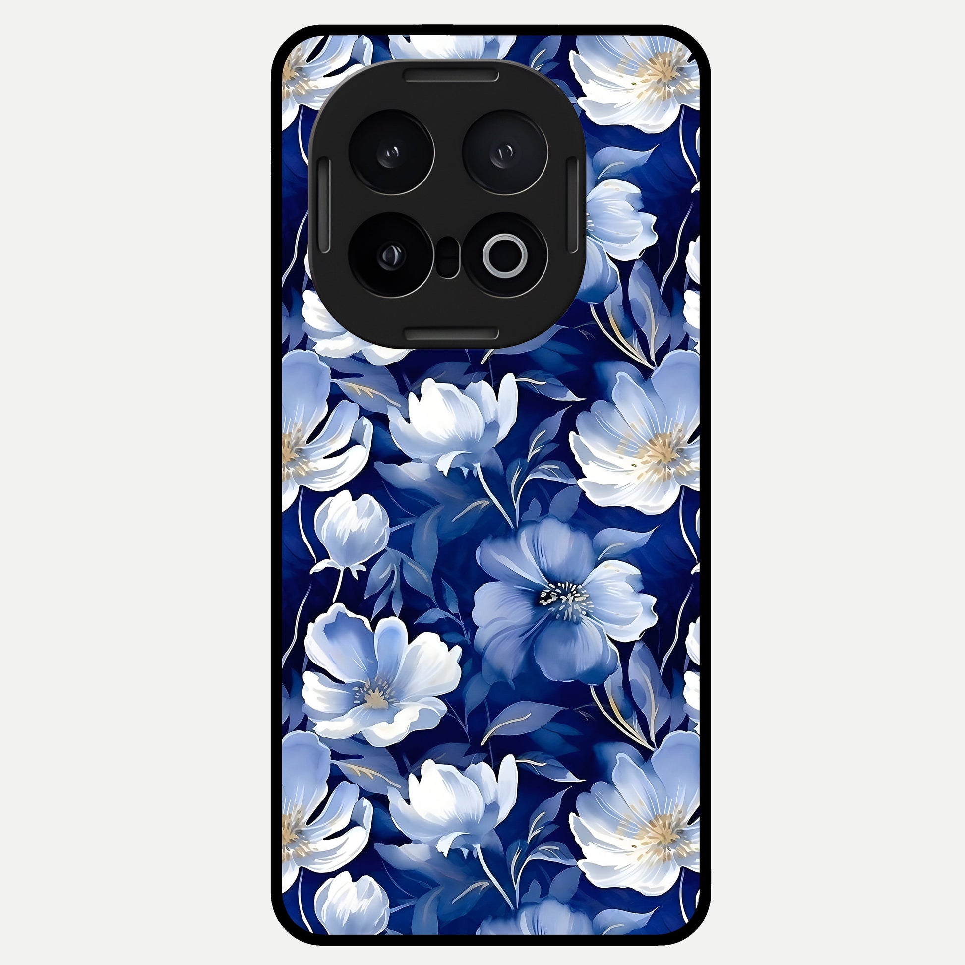  Cute Floral Patterns Glass Case for iQOO 13 back cover – full design glossy printed glass finish