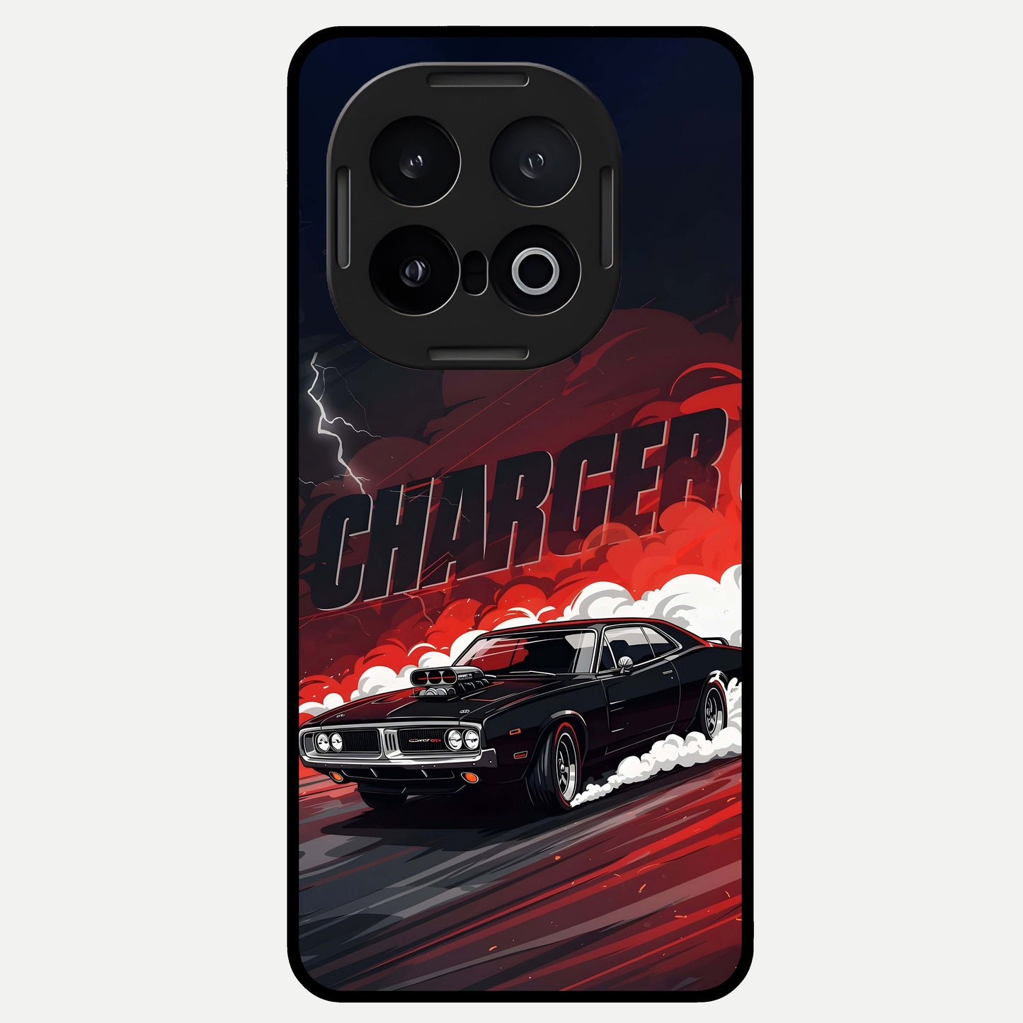  Dark Charger Fury Glass Case for iQOO 13 back cover – full design glossy printed glass finish