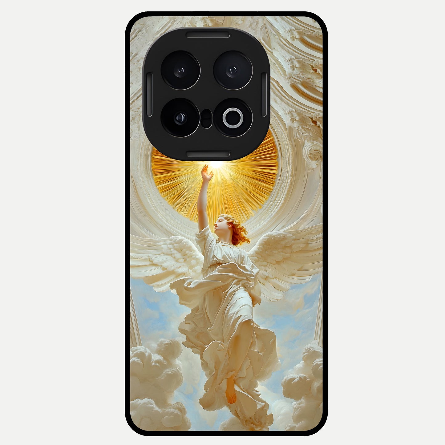  Divine Light Angel Glass Case for iQOO 13 back cover – full design glossy printed glass finish