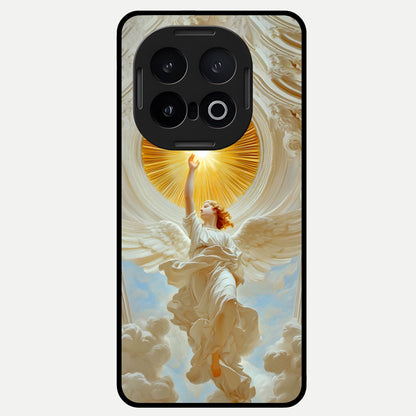  Divine Light Angel Glass Case for iQOO 13 back cover – full design glossy printed glass finish