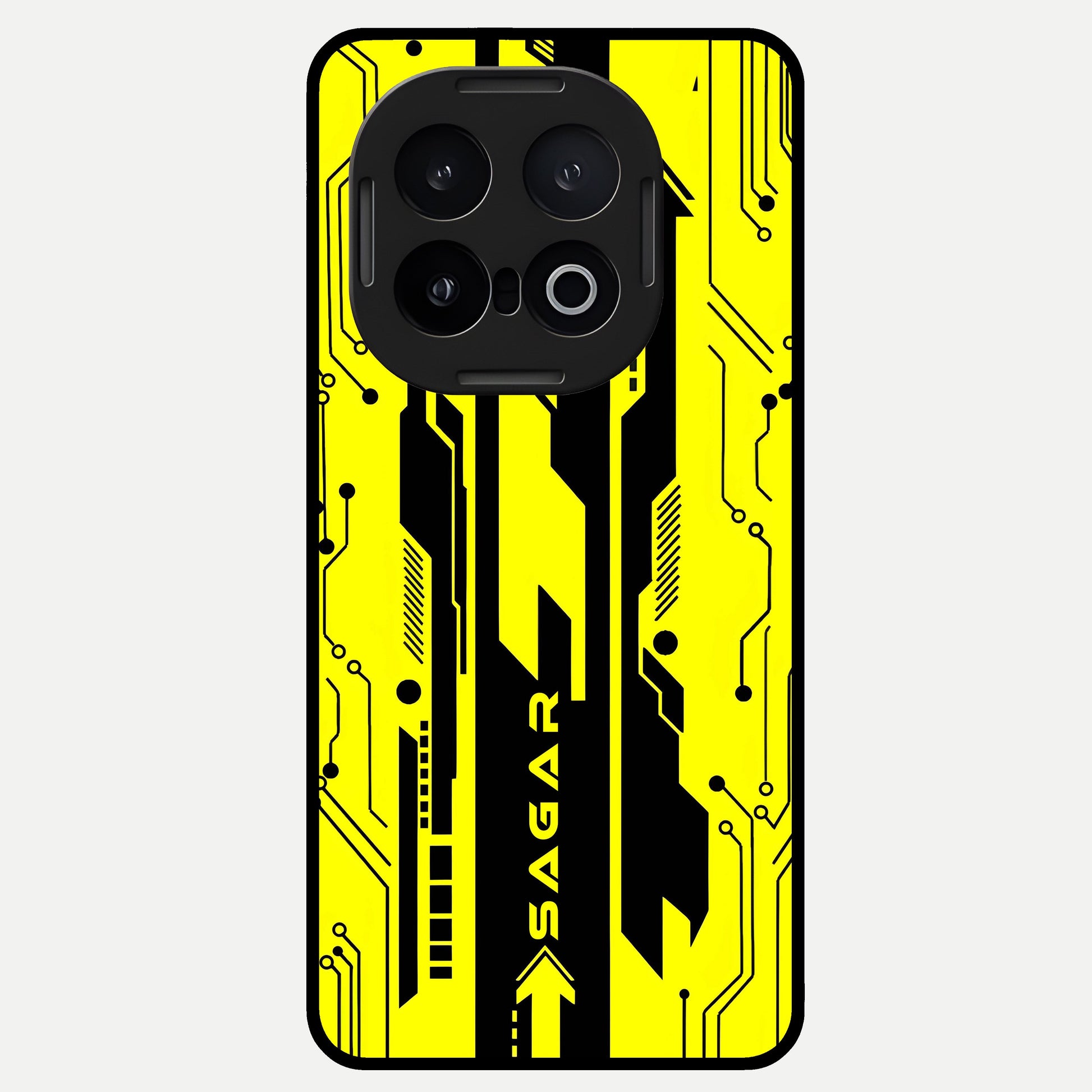  Electric Pulse CYBERPUNK Custom Name Glass Case for iQOO 13 back cover – full design glossy printed glass finish