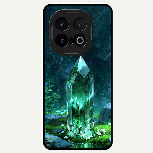  Emerald Light Crystal Glass Case for iQOO 13 back cover – full design glossy printed glass finish