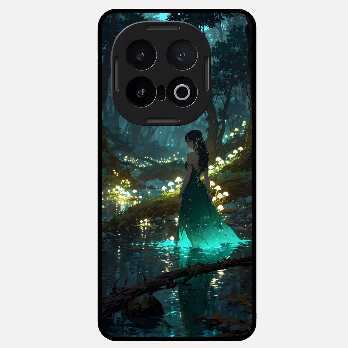  Enchanted Forest Glow Glass Case for iQOO 13 back cover – full design glossy printed glass finish