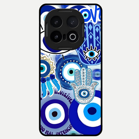  Evil Eyes Dream Glass Case for iQOO 13 back cover – full design glossy printed glass finish