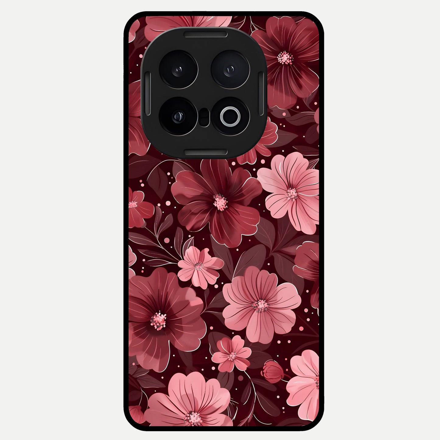  Flower Blush Bloom Glass Case for iQOO 13 back cover – full design glossy printed glass finish