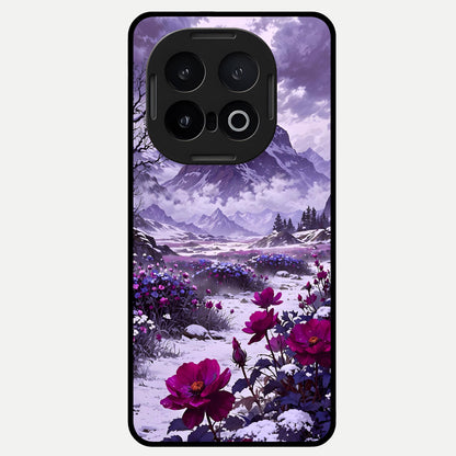  Flower Mountain View Glass Case for iQOO 13 back cover – full design glossy printed glass finish