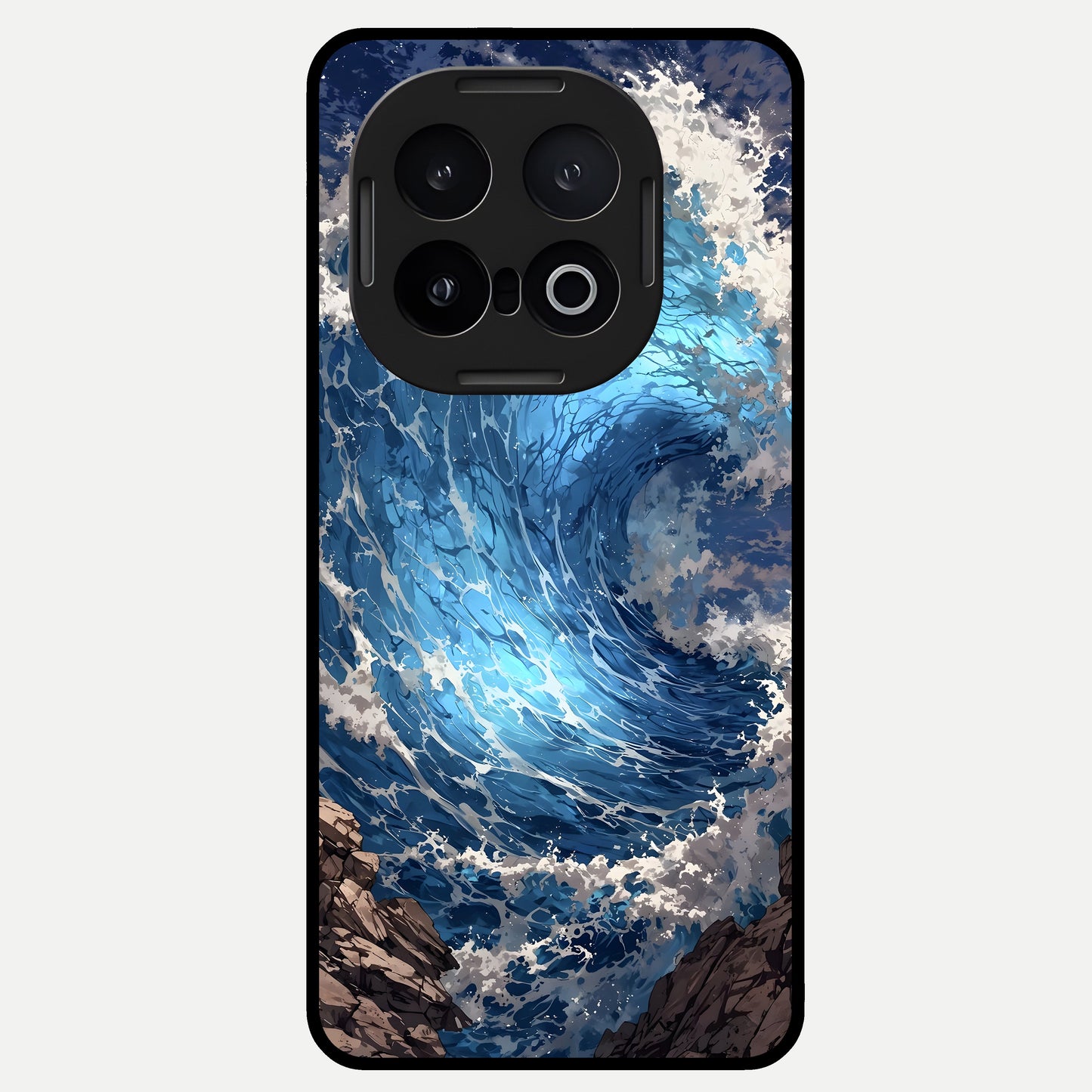  Giant Ocean Wave Glass Case for iQOO 13 back cover – full design glossy printed glass finish