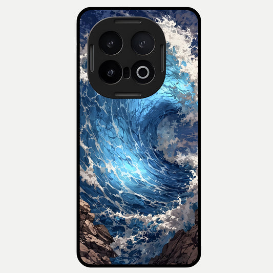  Giant Ocean Wave Glass Case for iQOO 13 back cover – full design glossy printed glass finish