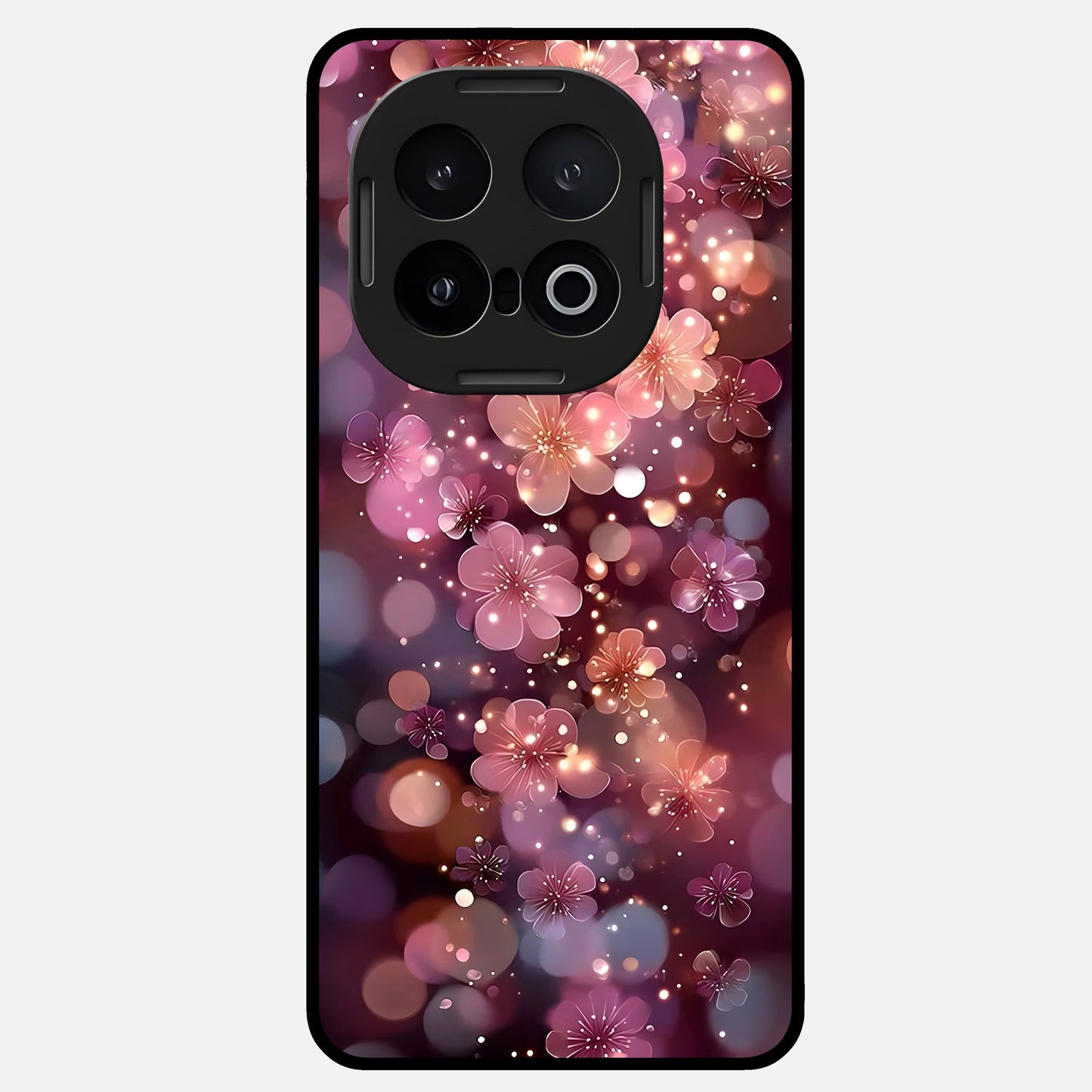  Glowing Petal Bliss Glass Case for iQOO 13 back cover – full design glossy printed glass finish