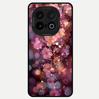  Glowing Petal Bliss Glass Case for iQOO 13 back cover – full design glossy printed glass finish