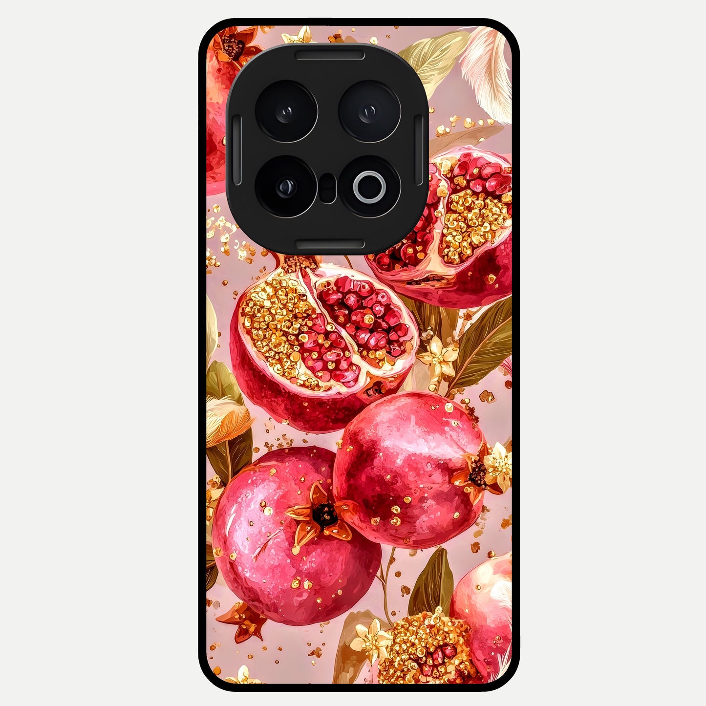  Golden Bloom Glow Glass Case for iQOO 13 back cover – full design glossy printed glass finish