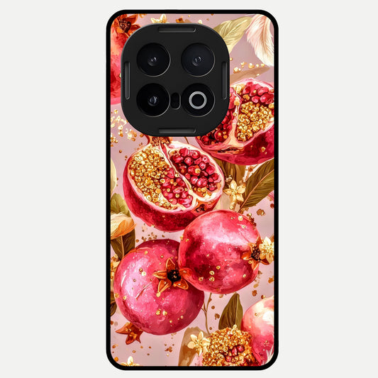  Golden Bloom Glow Glass Case for iQOO 13 back cover – full design glossy printed glass finish