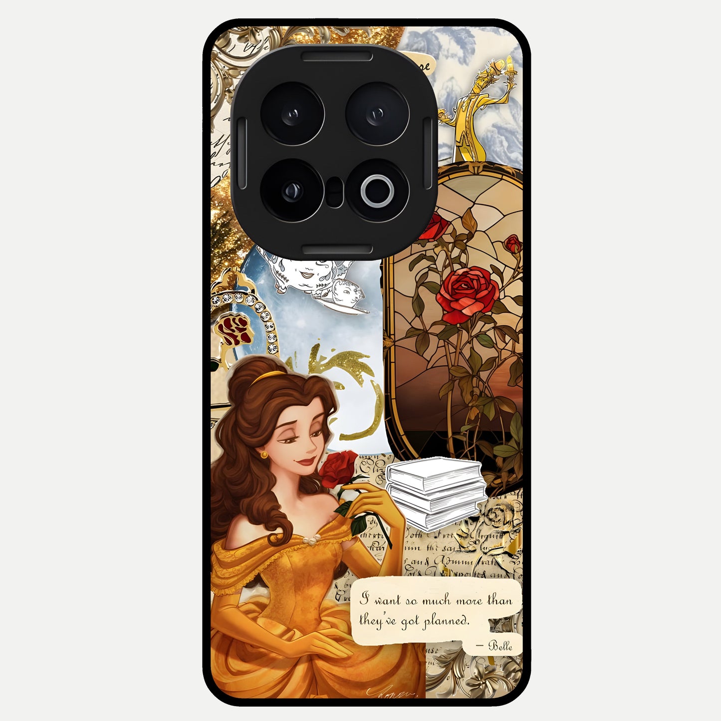  Golden Dream Belle Glass Case for iQOO 13 back cover – full design glossy printed glass finish