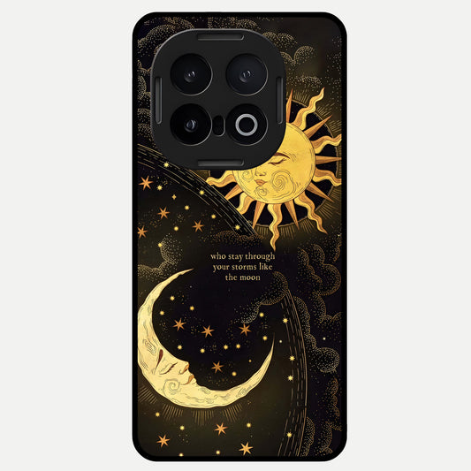  Golden Lunar Love Glass Case for iQOO 13 back cover – full design glossy printed glass finish