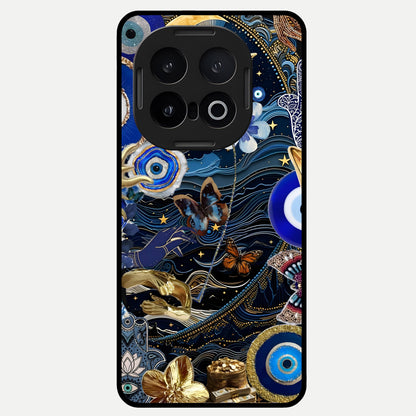  Golden Moon Magic Glass Case for iQOO 13 back cover – full design glossy printed glass finish