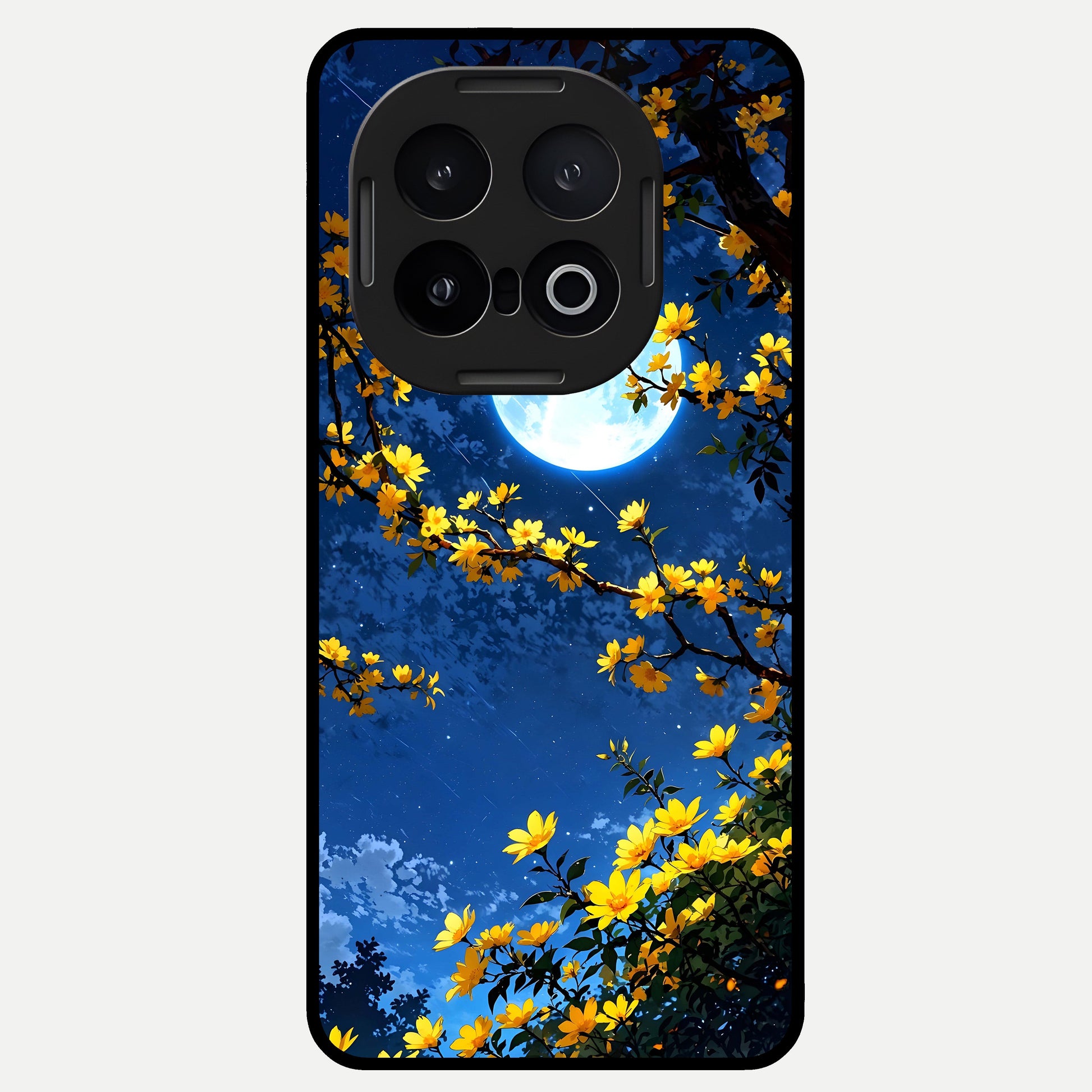  Golden Night Glow Glass Case for iQOO 13 back cover – full design glossy printed glass finish