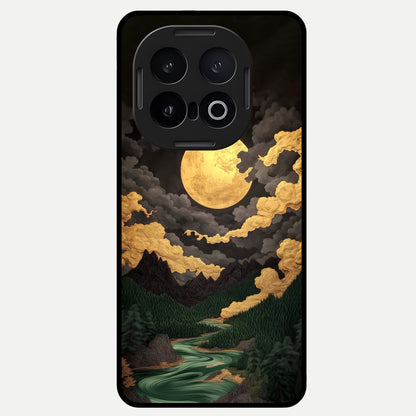 Golden River Moon Glass Case for iQOO 13 back cover – full design glossy printed glass finish