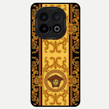  Golden Royal Heritage Glass Case for iQOO 13 back cover – full design glossy printed glass finish
