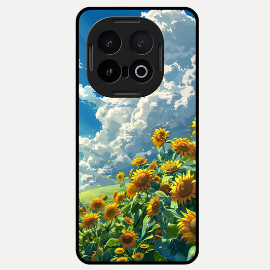  Golden Sun Glory Glass Case for iQOO 13 back cover – full design glossy printed glass finish